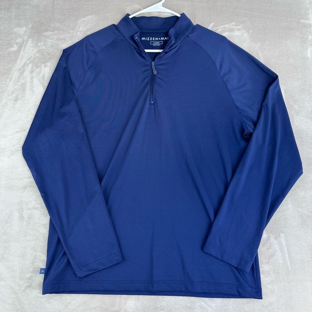 Mizzen+Main Navy Blue Quarter-Zip Sweatshirt